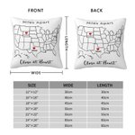 Personalized Miles Apart Close at Heart State to State Throw Pillow Cover Valentine's Day Long Distance Best Friend Gift for Family Friend