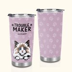 Personalizzato Trouble Maker Paw Print 20oz Food Grade Tumbler Birthday Gift for Dog Cat Pet Lovers (Regalo di compleanno per gli amanti dei cani e de
