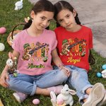 Personalized Cute Bunny The Hunt Is On 100% Cotton Baby Onesie Kid T-shirt with Name Easter Gift for Kid