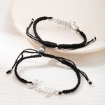 Henkilökohtainen Magnetic Matching Pariskunta Braid rannekkeet nimet Set of 2 Ystävänpäivä vuosipäivä lahja pariskunnalle