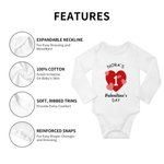 Personalizado 1er Día de San Valentín Algodón Manga Corta Larga Body con Nombre San Valentín Regalo para Bebé Bebé