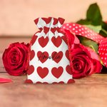 Personalizzato cuori stampa coulisse sacchetto trattare con nome Happy Valentine's Day Wedding Party Favors regalo per la coppia