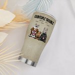 Vaso Curvo Personalizado Trouble Maker 30oz Lindo Gato Perro Taza de Café Aislada Regalo para Amante de Mascotas