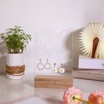 Wood Name Earrings Holder Organizer