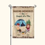 Personalizzato Making Memories One Campsite at a Time Bandiera da campeggio da giardino Regalo di anniversario per la coppia