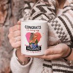 Taza de Cerámica Personalizada Corazón Rosa con Nombre Congrats On Being My Husband You Lucky Bastard Regalo de San Valentín para Pareja
