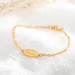 Personalisiertes Sterling Silber Baby Armband mit Namen Geburtsblume Gravur Baby Party Geburtstag Geschenk für Neugeborenes Baby Kinder