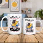 Personalisierte Wohnzimmer Keramiktasse mit Namen Glückwunsch zu meinem Mann du Glückspilz Valentinstag Geschenk für Ehepaar