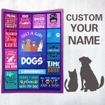 Couverture personnalisée Just A Girl Who Loves Dogs avec nom Cadeau doux et chaud pour le propriétaire d'un chat, d'un chien ou d'un animal de compagn
