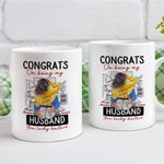 Personalisierte Wohnzimmer Keramiktasse mit Namen Glückwunsch zu meinem Mann du Glückspilz Valentinstag Geschenk für Ehepaar