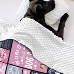 Personalised World's Best Dog Dad Soft Puppy Blanket with Name Birthday Gift for Cat Dog Pet Lover Owner