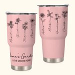 Gepersonaliseerde Oma's Tuin Liefde Groeit Hier 30oz Tumbler met Geboorte Bloemen Moederdag Verjaardagscadeau voor Mama Oma