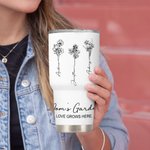 Gepersonaliseerde Oma's Tuin Liefde Groeit Hier 30oz Tumbler met Geboorte Bloemen Moederdag Verjaardagscadeau voor Mama Oma