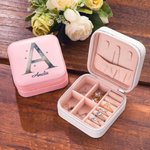 Personalisierte Sterne Mond Wasserdichtes Leder Schmuckkästchen mit Initialen und Namen Hochzeitstag Geschenk für Sie