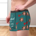 Calzoncillos personalizados con corazones de amor I Sucked It So Its Mine Funny Quote Men's Underwear Valentine's Day Birthday Gift for Him
