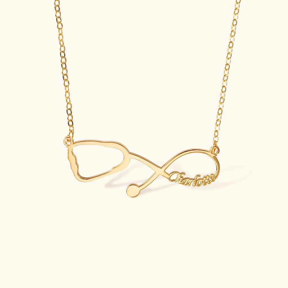 Collier stéthoscope infini personnalisé Cadeau d'anniversaire et de fin d'études pour le personnel médical