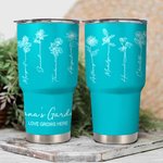 Gepersonaliseerde Oma's Tuin Liefde Groeit Hier 30oz Tumbler met Geboorte Bloemen Moederdag Verjaardagscadeau voor Mama Oma