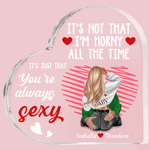 Personalized Line Heart It Is Not That Acrylic Heart Plaque with Names Desk Ornament Valentine's Day Anniversary Gift for Couple Lover