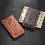Pince à billets magnétique en cuir personnalisée avec initiales gravées et année d'anniversaire Cadeau de Saint-Valentin pour hommes
