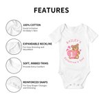Personalised 1st Valentine's Day Love Bear Long Short Sleeve Cotton Baby Bodysuit with Name Valentine's Day Gift for Baby Infant