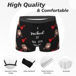 Calzoncillos personalizados con corazones de amor I Sucked It So Its Mine Funny Quote Men's Underwear Valentine's Day Birthday Gift for Him