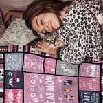 Personalised World's Best Dog Dad Soft Puppy Blanket with Name Birthday Gift for Cat Dog Pet Lover Owner