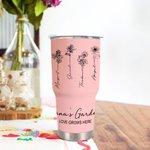 Gepersonaliseerde Oma's Tuin Liefde Groeit Hier 30oz Tumbler met Geboorte Bloemen Moederdag Verjaardagscadeau voor Mama Oma