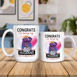 Taza de Cerámica Personalizada con el Nombre Congrats On Being My Husband You Lucky Bastard Regalo de San Valentín para Pareja