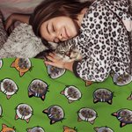 Personalised Cute Dog Cat Ears Soft Blanket with Pet Photo Portrait Birthday Gift for Pet Lover Owner