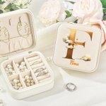 Henkilökohtainen Stars Cloud vedenpitävä nahka korut laatikko Gold Initial ja nimi häät vuosipäivä lahja naisille tytöille