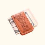 Pince à billets magnétique en cuir personnalisée avec initiales gravées et année d'anniversaire Cadeau de Saint-Valentin pour hommes