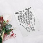 Personalised We Are A Team Fingers Hooked Heart Quote Acrylic Plaque with Names Home Decoration Valentine’s Day Gift for Couple