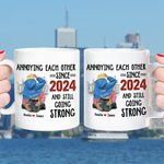 Personalized City Pattern White Ceramic Mug with Couple Names Valentine's Day Gift for Couple