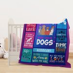 Personalized Just A Girl Boy Who Loves Dogs Blanket with Name Birthday Gift for Cat Dog Pet Lover Owner