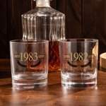 Bicchieri da whisky personalizzati moderni e minimalisti da 10 once con testo inciso Regalo di compleanno per la festa del papà per l'uomo