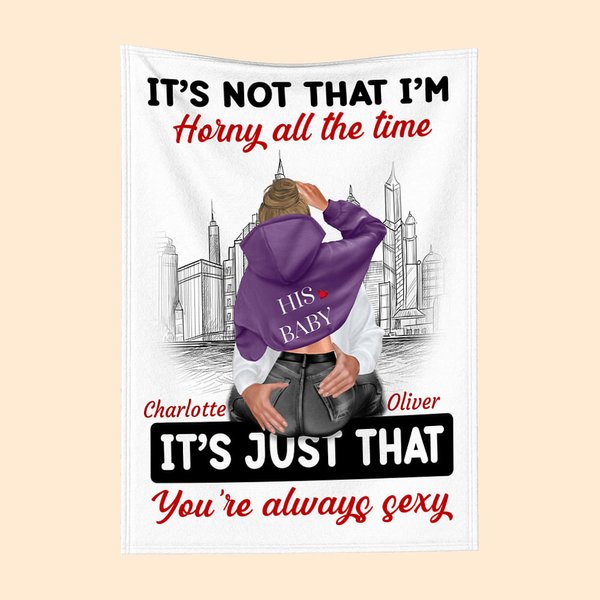 Personalised You're Always Sexy Busy City Blanket Romantic Home Decoration Valentine's Day Anniversary Gift for Couple