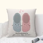 Personalizado You Croc My World Funda de Almohada Lindo Slipper Tomados de la Mano Decoración del Hogar Divertido Día de San Valentín Cumpleaños Regal