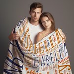 Personalized Multicolor Word Cloud Soft Fleece Blanket Valentine's Day Gift for Couple