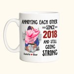 Personalized City Pattern White Ceramic Mug with Couple Names Valentine's Day Gift for Couple