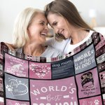 Personalised World's Best Dog Cat Mom Soft Pink Blanket with Name Birthday Gift for Cat Dog Lover Owner
