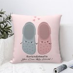 Personalizado You Croc My World Funda de Almohada Lindo Slipper Tomados de la Mano Decoración del Hogar Divertido Día de San Valentín Cumpleaños Regal