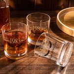 Bicchieri da whisky personalizzati moderni e minimalisti da 10 once con testo inciso Regalo di compleanno per la festa del papà per l'uomo