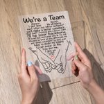 Personalised We Are A Team Fingers Hooked Heart Quote Acrylic Plaque with Names Home Decoration Valentine’s Day Gift for Couple