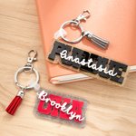 Personalized Multicolor Acrylic College Name Identity Tag 3D Keychain Bag Charm Back to School Graduation Gift for Student Graduate
