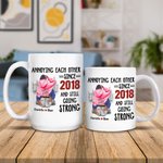 Personalized City Pattern White Ceramic Mug with Couple Names Valentine's Day Gift for Couple