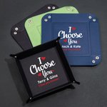 Gepersonaliseerde I Choose You Leather Snap Tray Desk Catchall Dienblad met Naam en Tekst Verjaardag Valentijnsdag Cadeau voor Geliefde