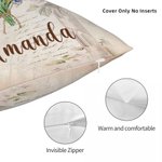 Personalised Family Watercolor Birth Flower Bouquet Throw Pillow Cover Mother's Day Birthday Gift for Women Girls