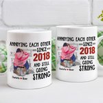 Personalized Bed Mug Ceramic Mug with Name Annoying Each Other Since Years and Still Going Strong Valentine's Day Gift for Couple