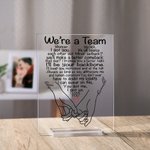 Personalised We Are A Team Fingers Hooked Heart Quote Acrylic Plaque with Names Home Decoration Valentine’s Day Gift for Couple