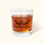 Bicchieri da whisky personalizzati moderni e minimalisti da 10 once con testo inciso Regalo di compleanno per la festa del papà per l'uomo